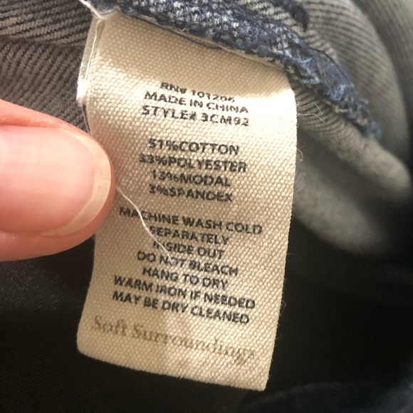 Soft Surroundings Pull On Dark Blue Stretch Skinny Jeans - Size PL - Picture 5 of 5